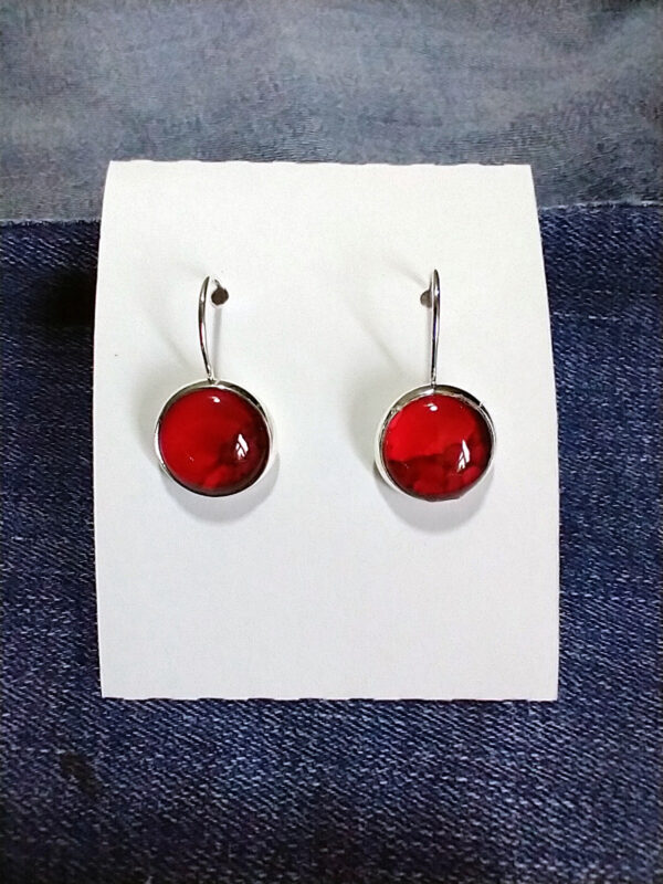 RedRoundDropEarring